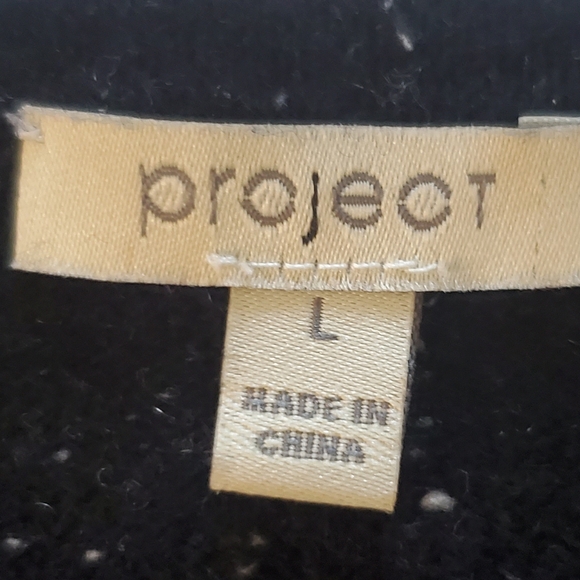 Project crew neck cashmere sweater, size L, black with white snow flakes - Picture 5 of 6